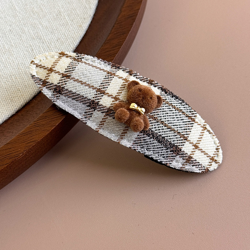 Pin para el Cabello de Osito de Peluche con Cuadros
