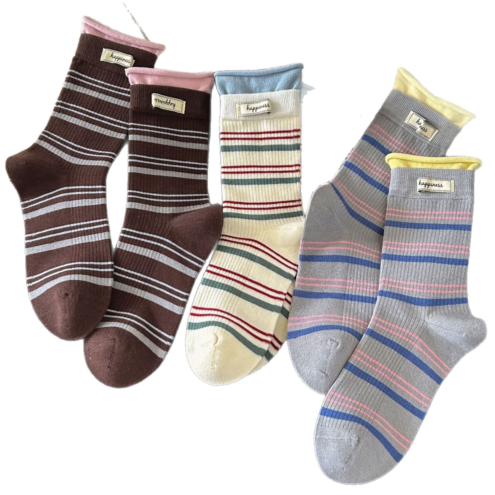 Dámské Žebrované Pruhované Podkolenky Slouch