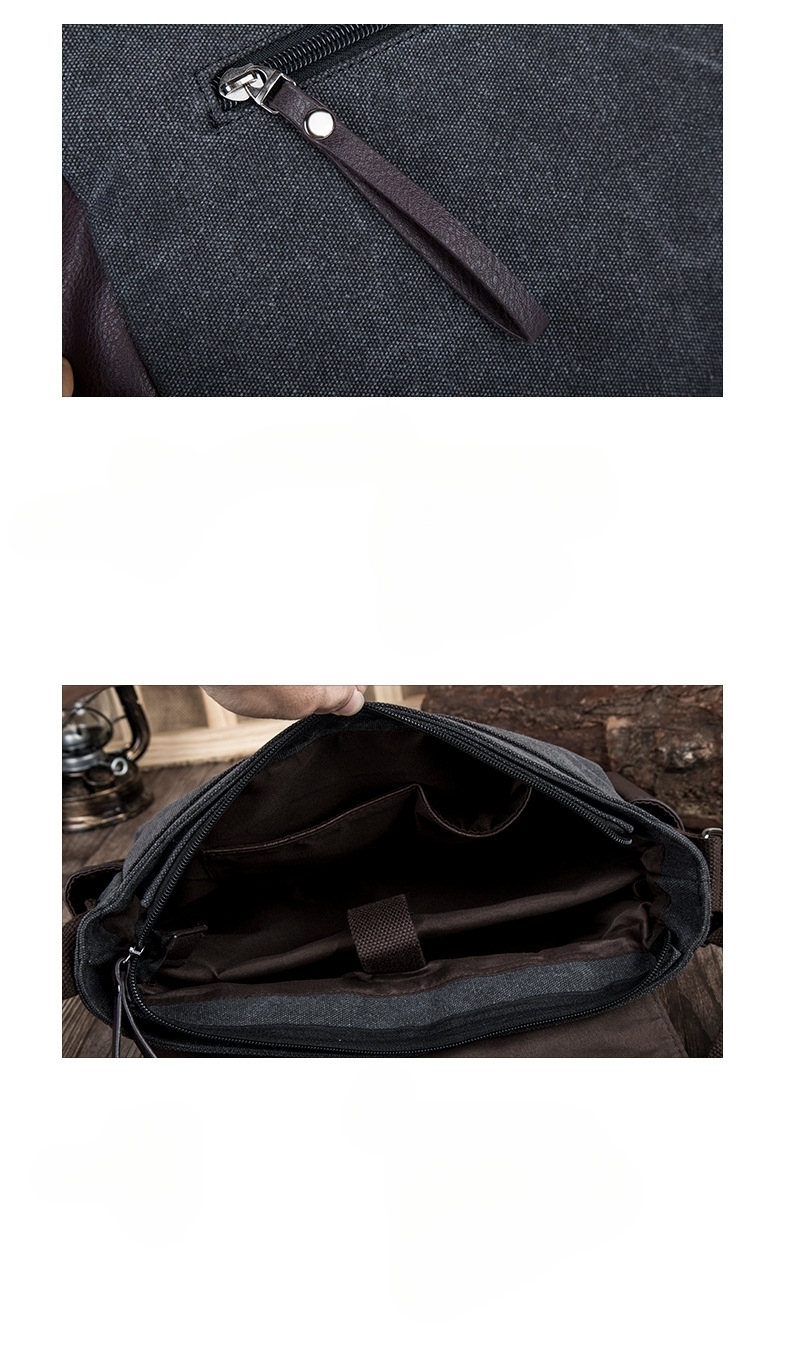 メンズキャンバスクロスボディショルダーバッグ