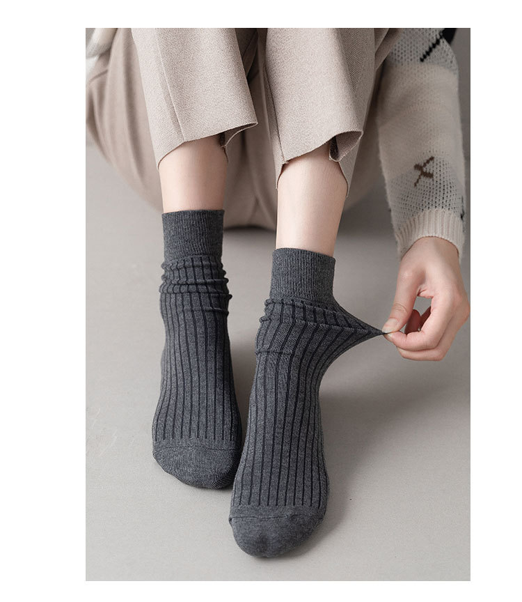 Meias Femininas de Cor Sólida Empilháveis