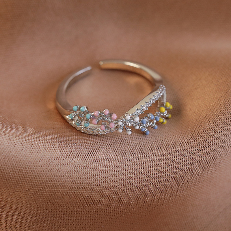 Cross Open Flower Ring