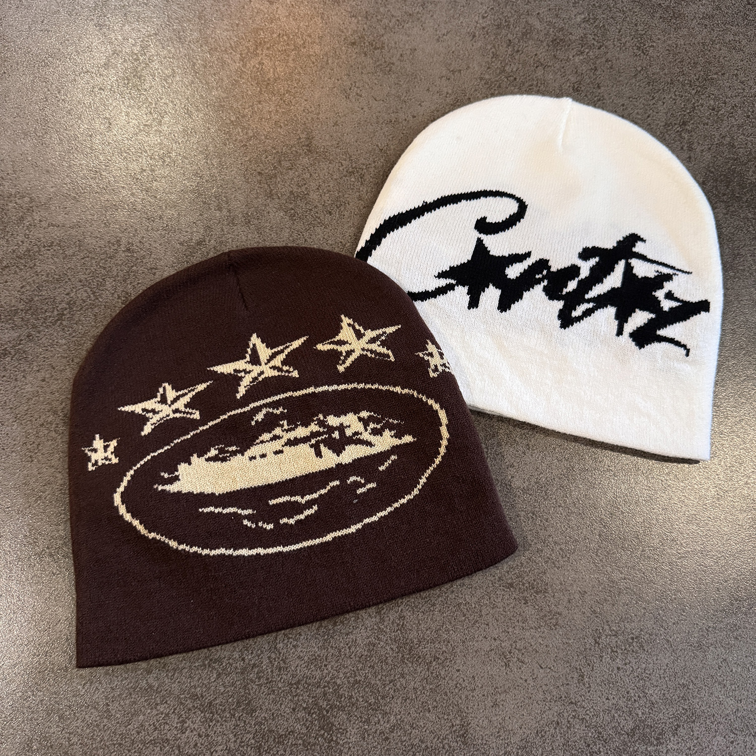 Jacquard gebreide muts