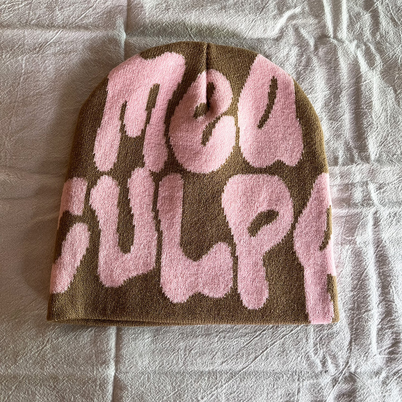 Jacquard Πλεκτό Κασκέτο με Εκτύπωση Αλφαβήτου