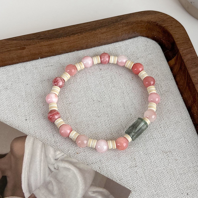 중국풍 핑크 구슬 팔찌