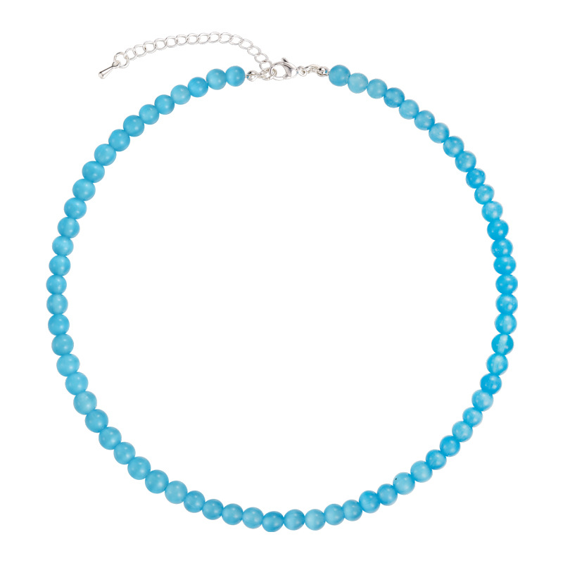 Багатошарове намисто з блакитною котячим оком квітки