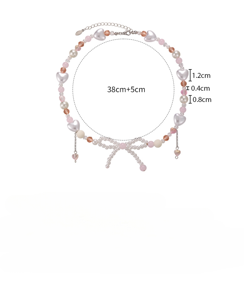 Намисто з Бантом Серця та Намистинами