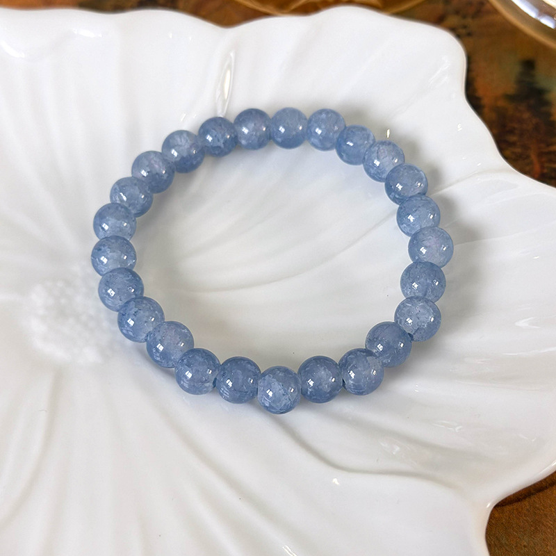 Bracciale Camelia Perla Cristallo Blu Mare