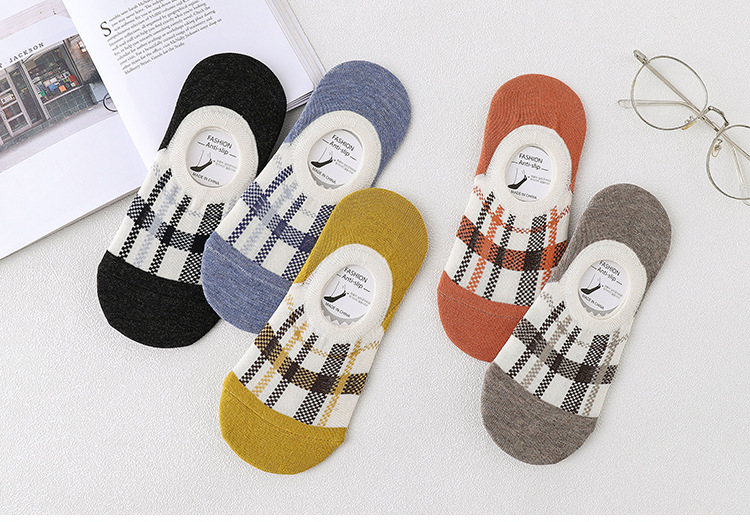 Calzini No-Show a Quadri Donna