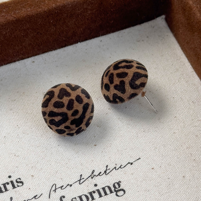 기하학 무늬 레오파드 플록 이어링
