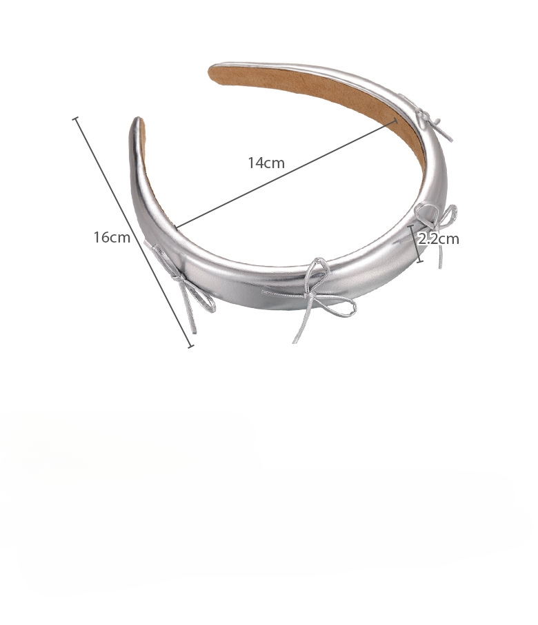 Bandeau Cuir Noeud Argenté