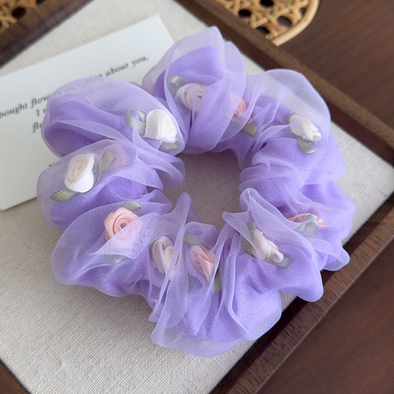 Hair Scrunchie with Double Roses