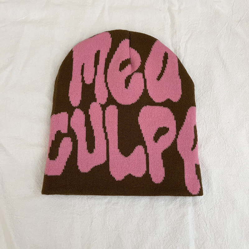 Jacquard Πλεκτό Κασκέτο με Εκτύπωση Αλφαβήτου