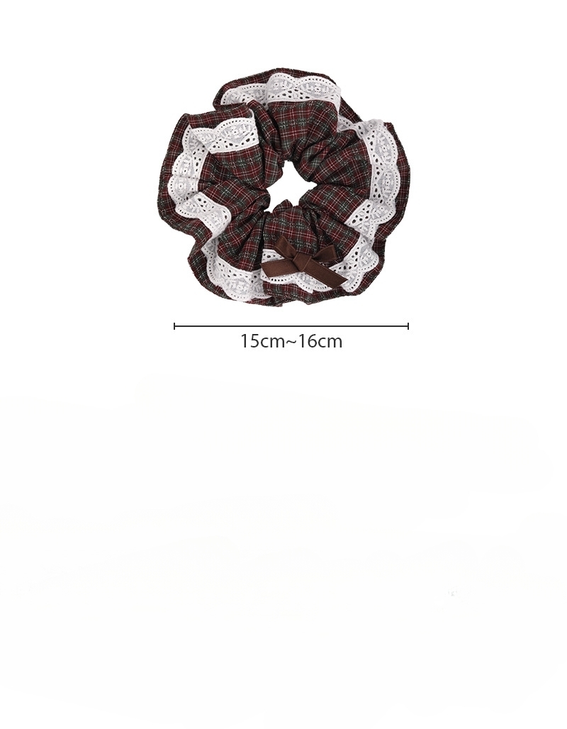 Ruitmönster Scrunchies med Spetskant