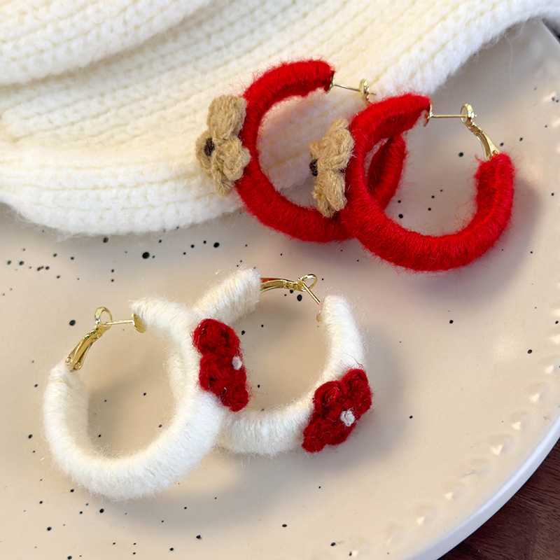 Stickade Blommor Örhängen