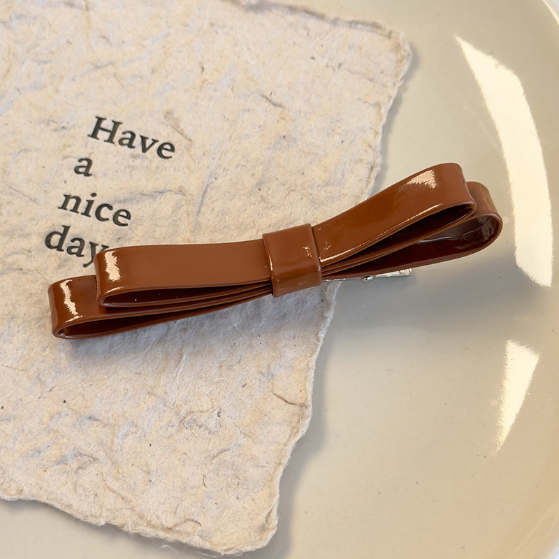 Agrafă de Păr Cu Piele Cu Fundiță Cioc de Rață