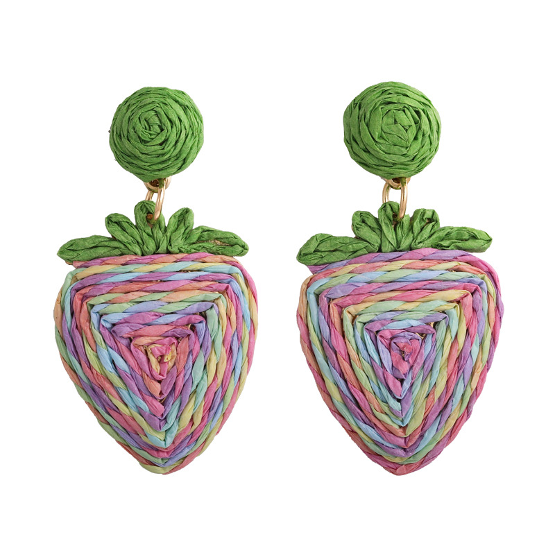 생동감 있는 스트로 스테이트먼트 귀걸이