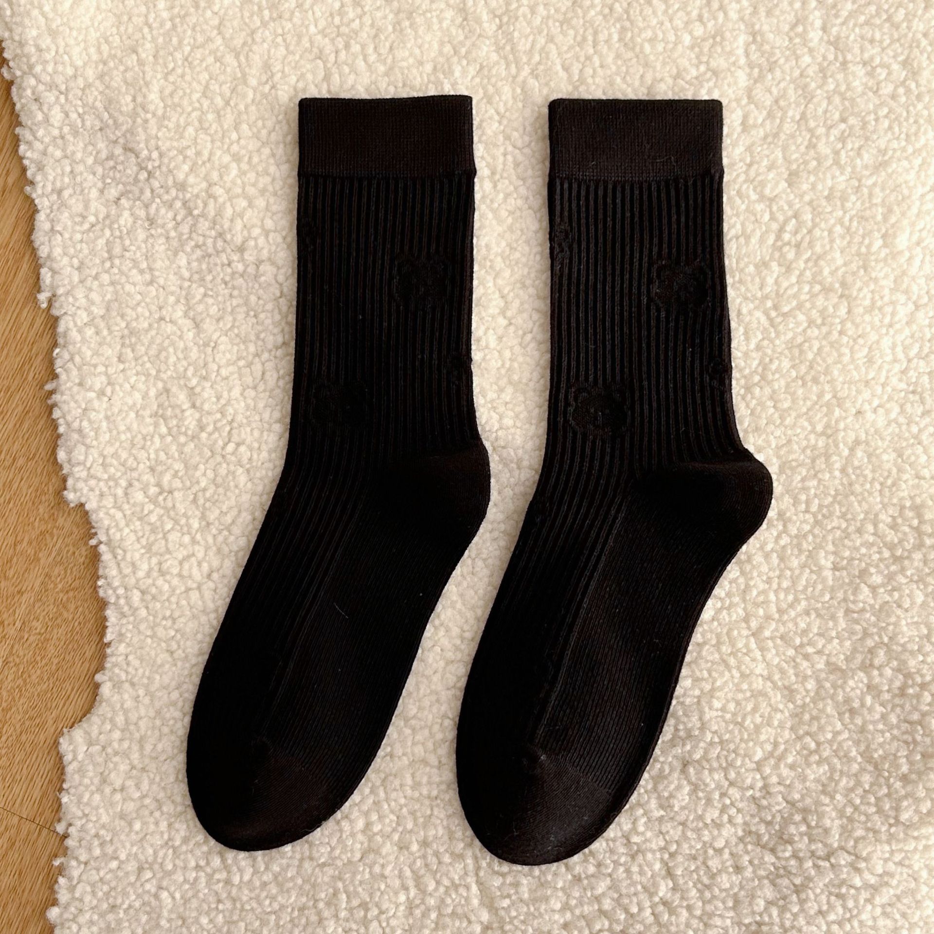 Meias de algodão até a panturrilha com padrão diamante