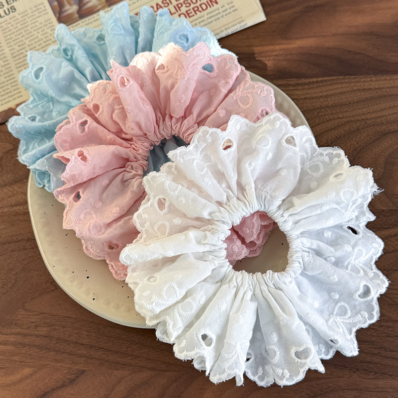 Κορδέλες Μαλλιών Μπαλέτου με Κεντήματα Δαντέλας σε Σχήμα Καρδιάς