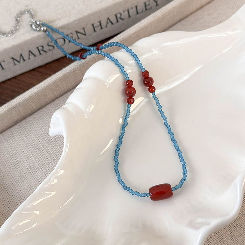 Rote Achat Perlenkette