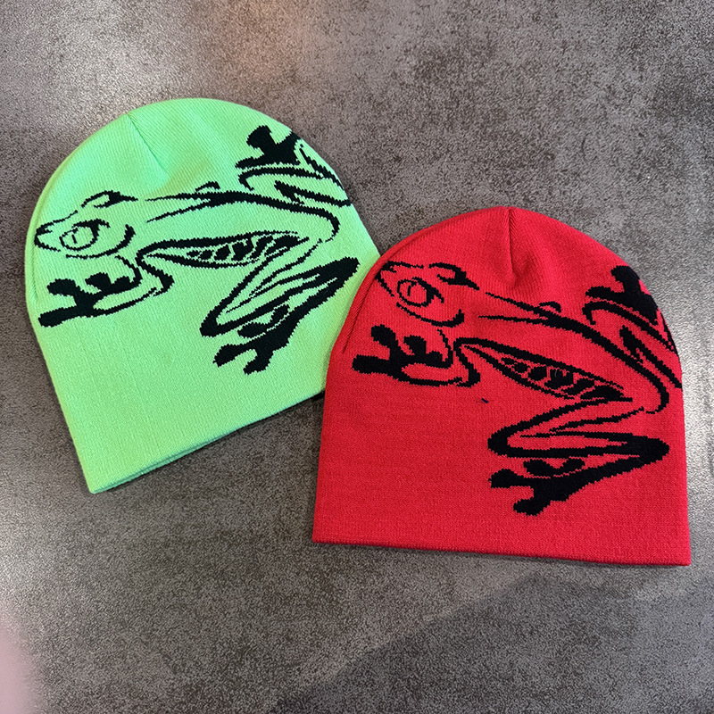 Gorro de Malha Jacquard Sapo