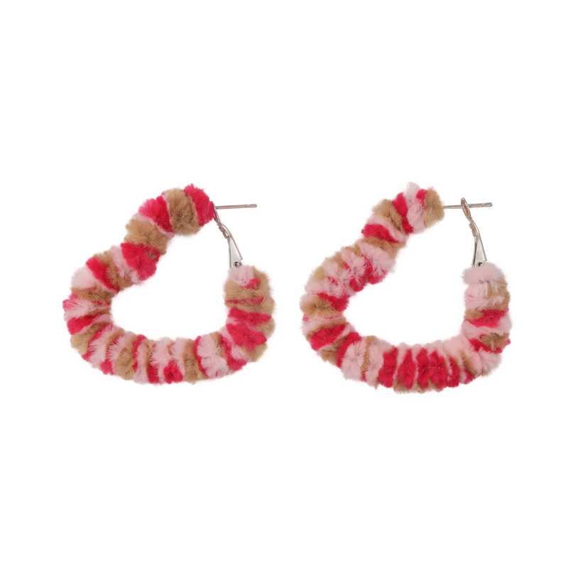 Heart-Shaped Knitted Earrings