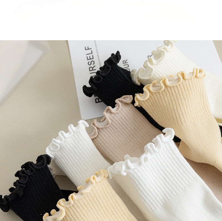 ถุงเท้ายาวครึ่งน่องผ้าฝ้ายสำหรับผู้หญิง