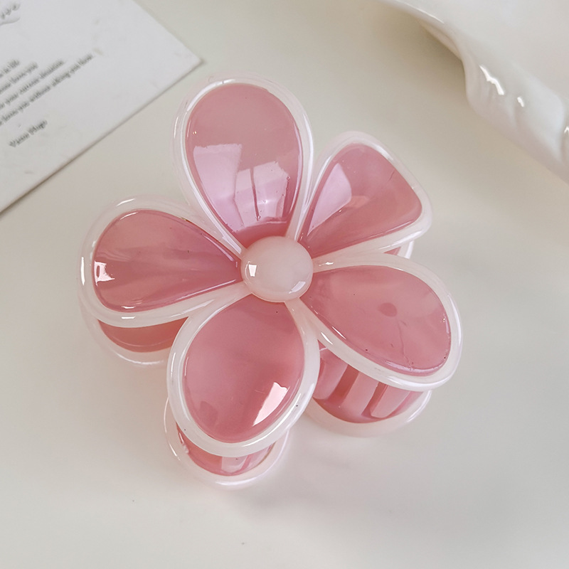 Blommig Akryl Hårklämma