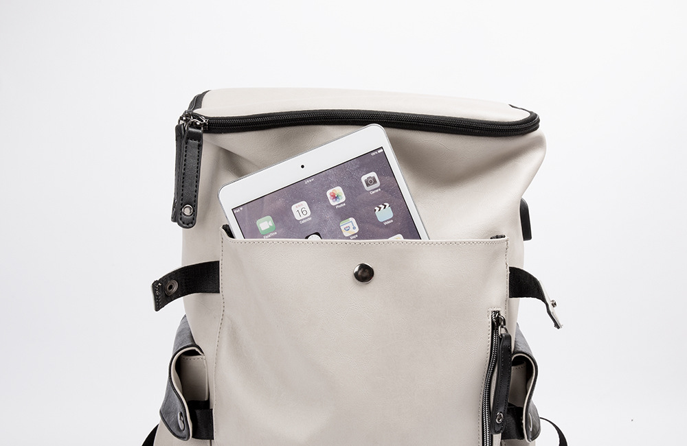 남성 PU 가죽 백팩