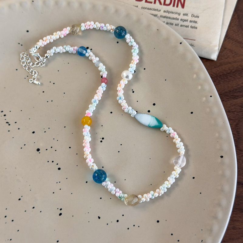 Boncuklu Çiçek Kolye