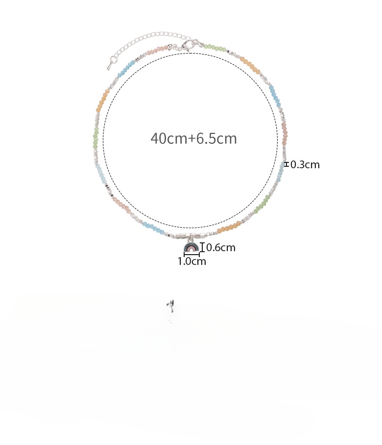 Regenbogen Perlen Choker mit Geometrischem Anhänger
