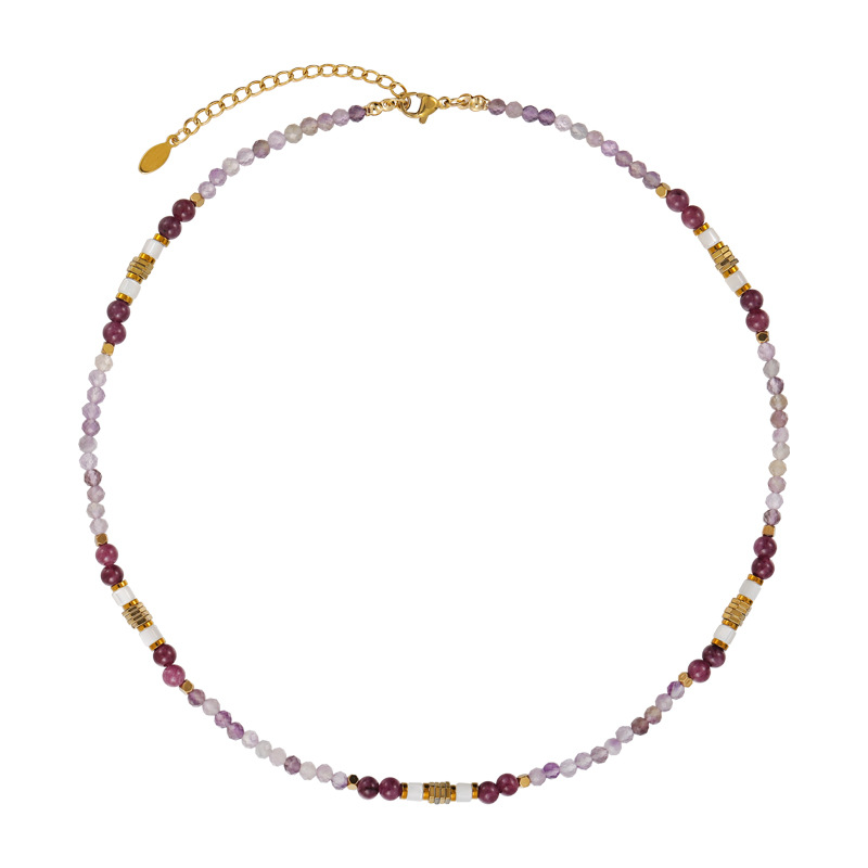 紫水晶ビーズネックレス