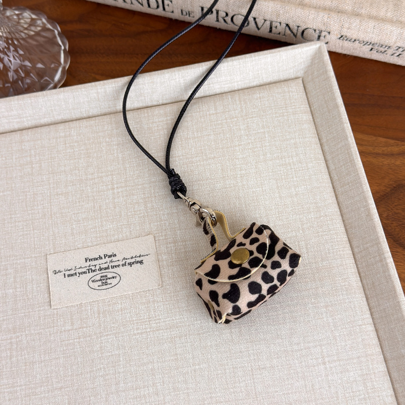 Leopard Print Coin Purse Necklace