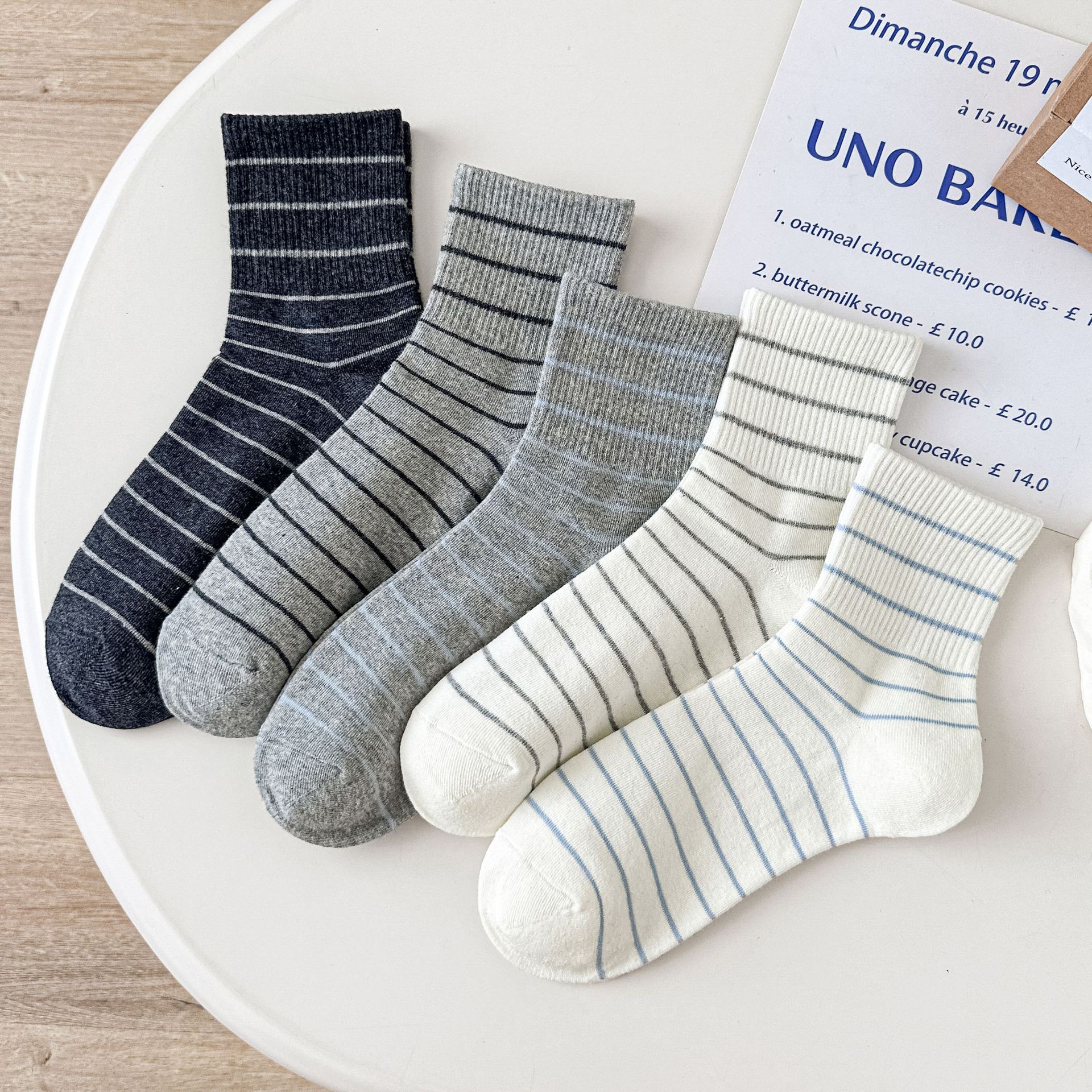 Meias de Algodão Listradas Femininas