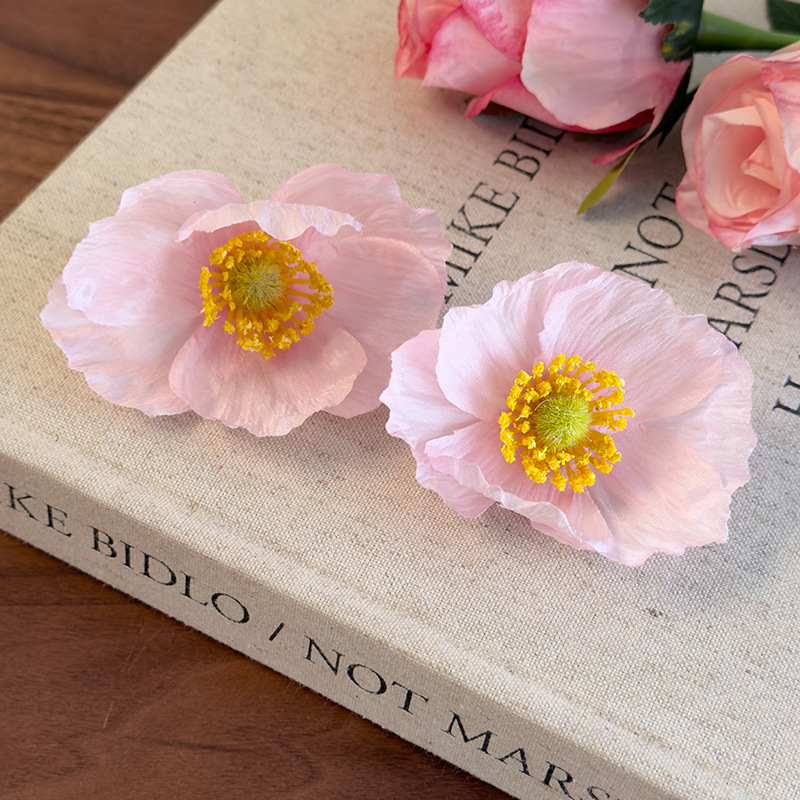 أقراط خشخاش زهور