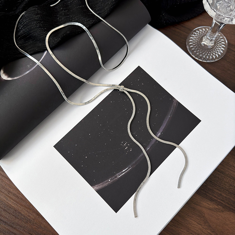 조절 가능한 롱 스네이크 체인 목걸이