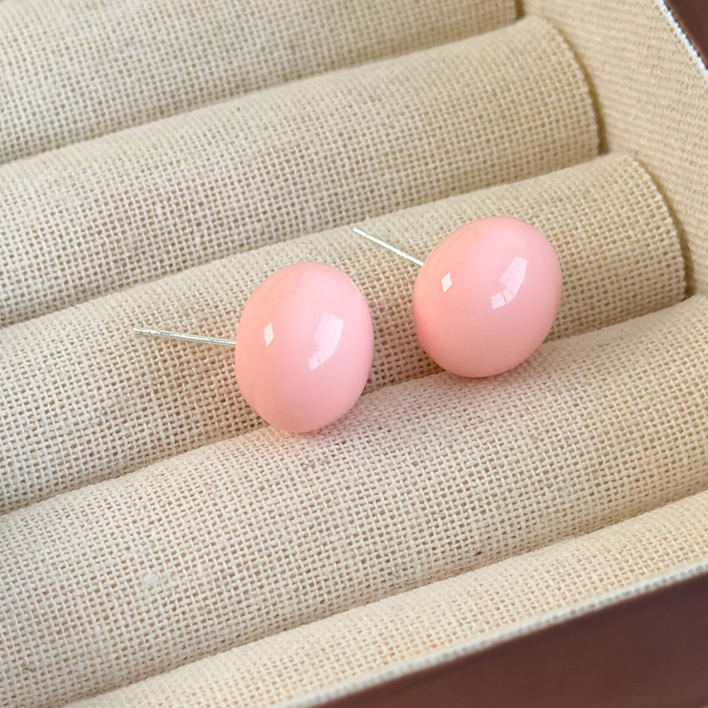레진 오벌 볼 귀걸이