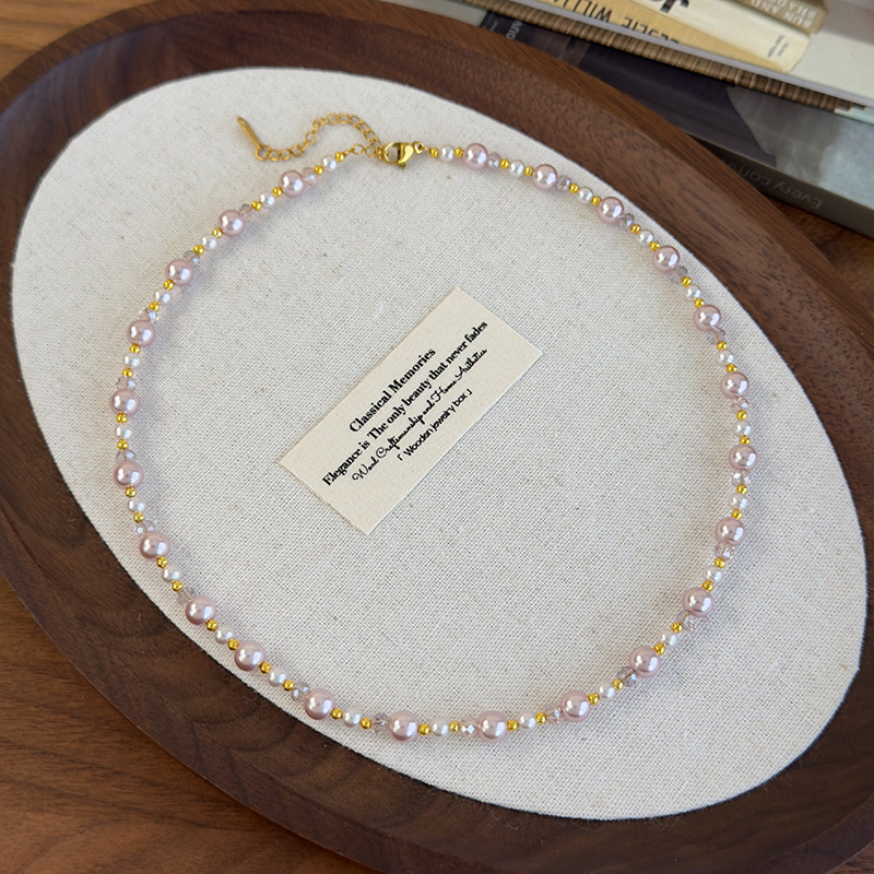 Pearl and Crystal Beaded Necklace