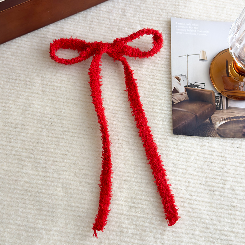 Plush Bow Hair Clips