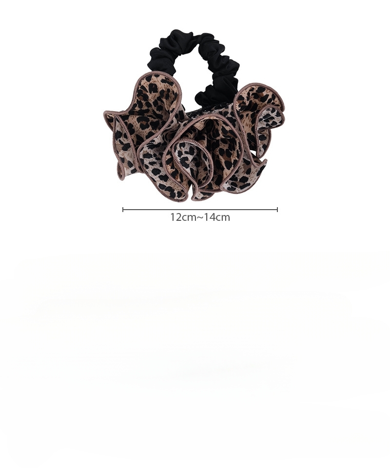 Leopardmönstrad Ruffle Blomma Scrunchy