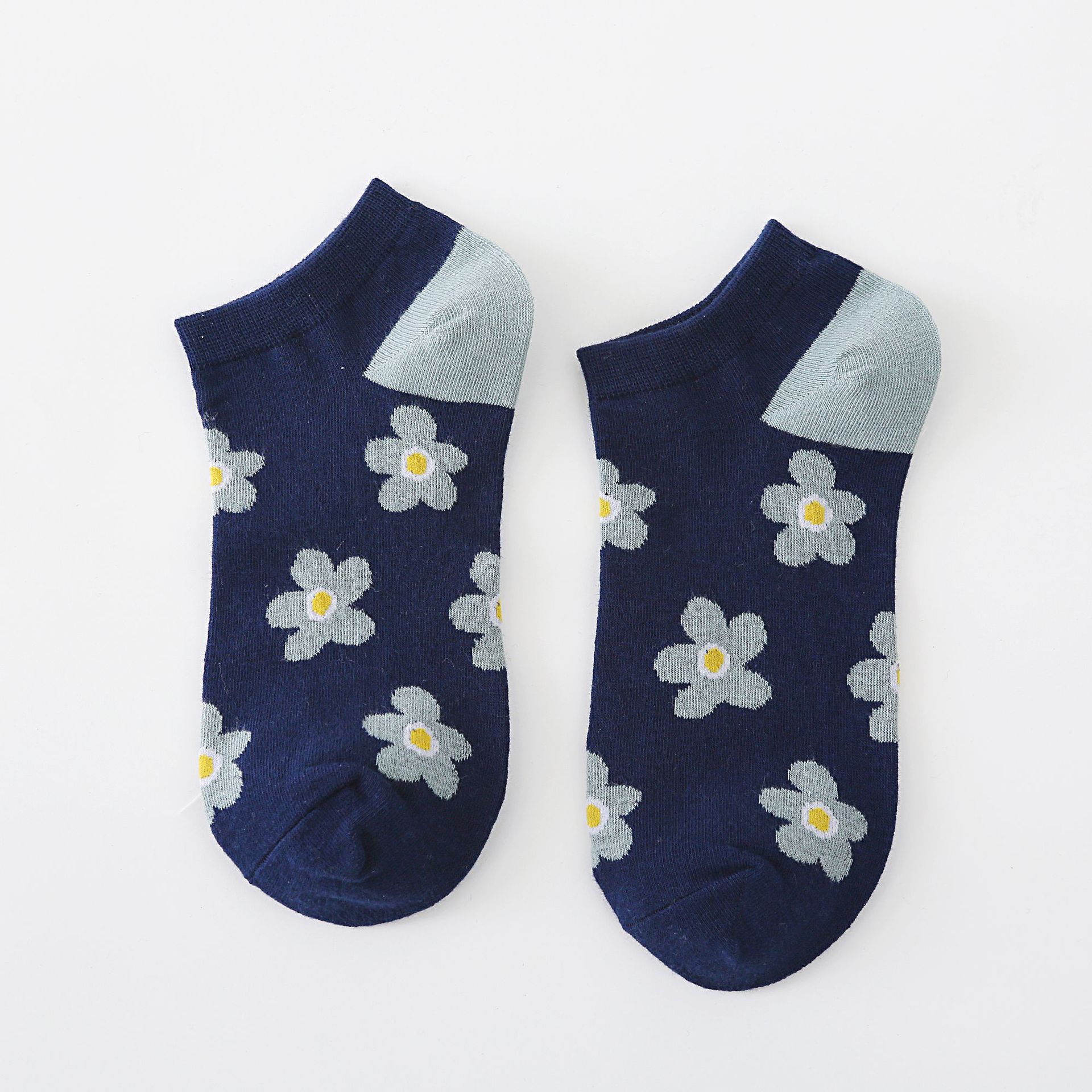Floral No-Show Socks