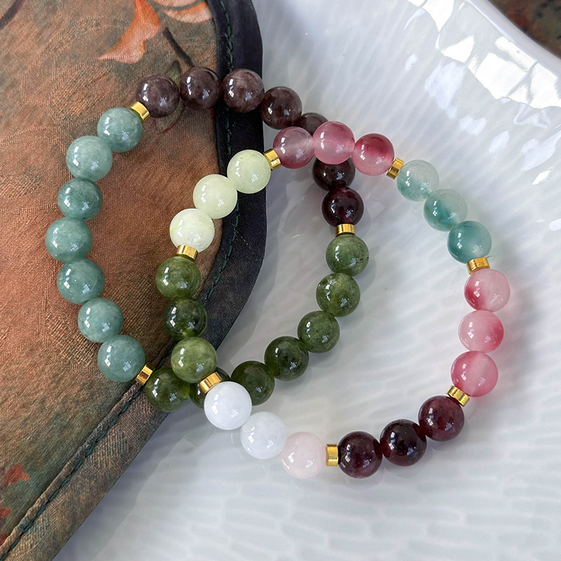 سوار خرز حجري طبيعي هندسي