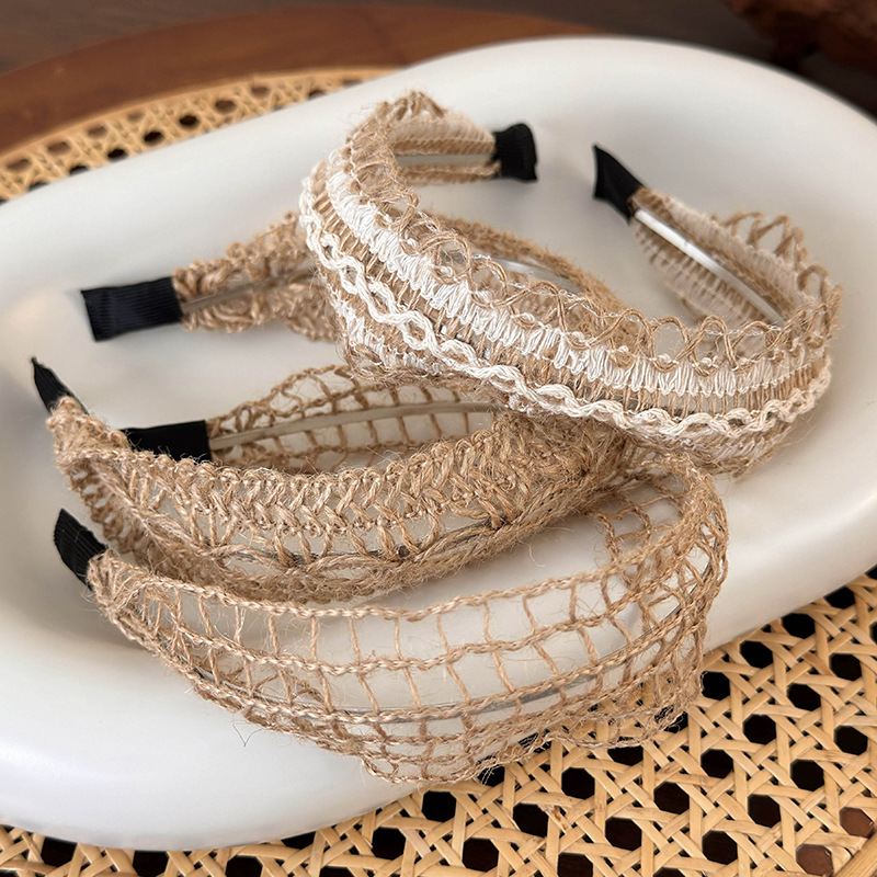 Diadema Trenzada de Lino y Paja