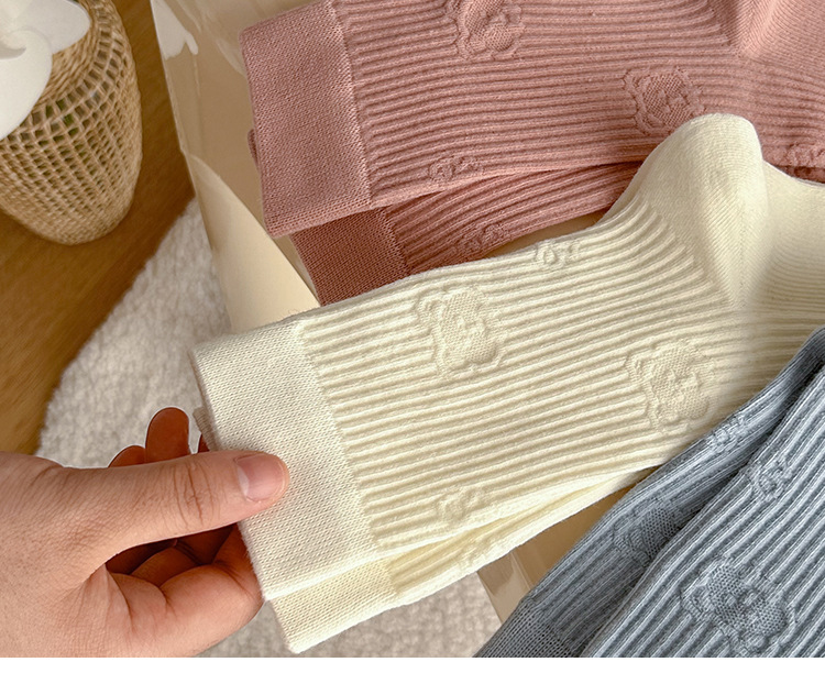 Meias de algodão até a panturrilha com padrão diamante