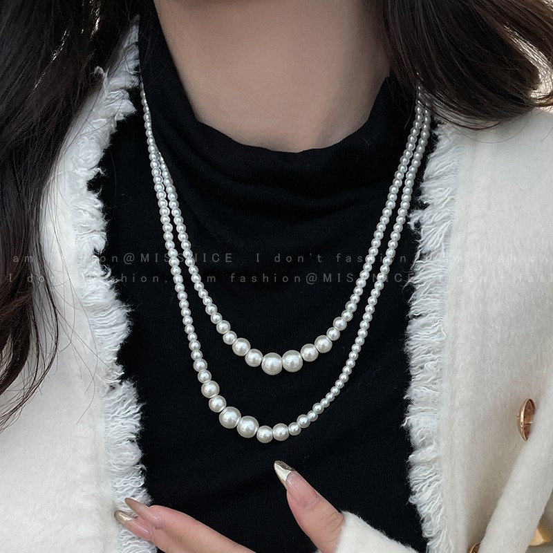 Dlouhý Náhrdelník s Gradientem Perel