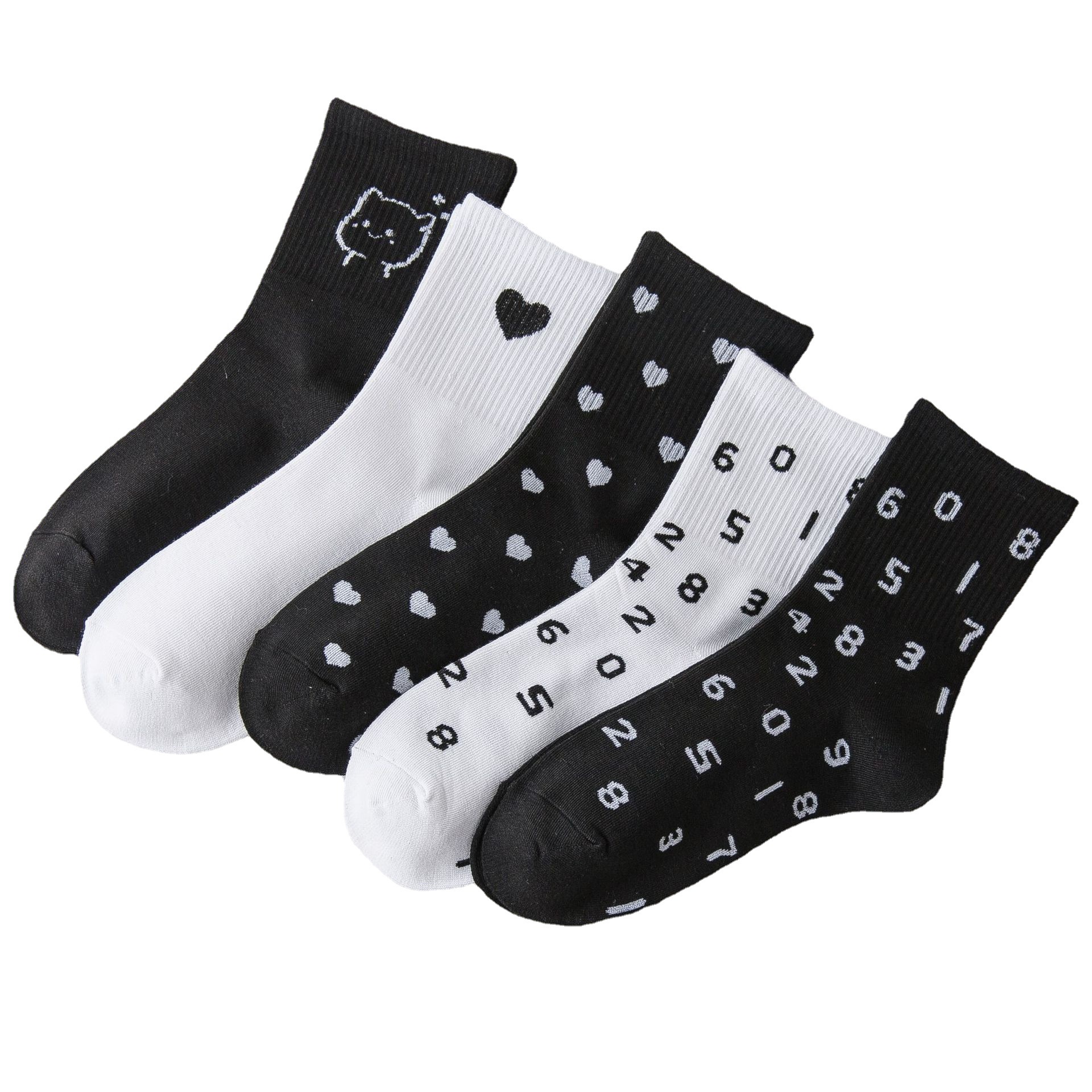 Meias Femininas Meia-Altura Algodão