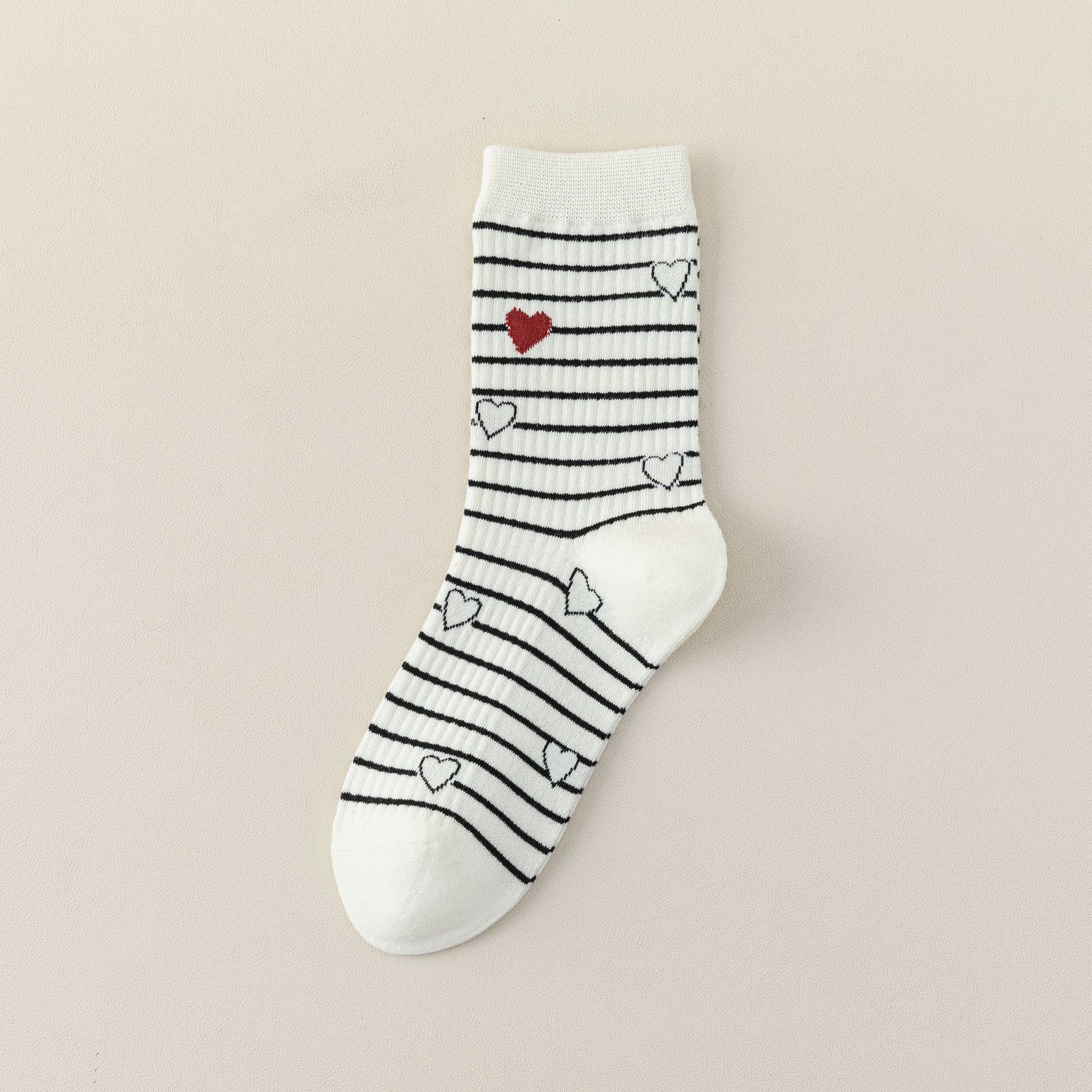 Meias de Corações Listrados para Mulheres