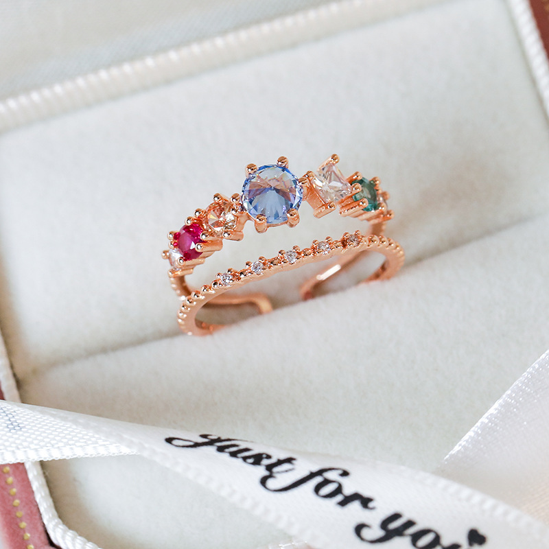 Justerbar Hjärta Zirconia Ring