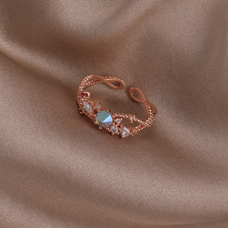 Inel Reglabil cu Perle și Zirconiu