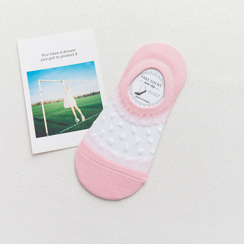 ถุงเท้าไม่โผล่ลายเมชผ้าลายลูกไม้