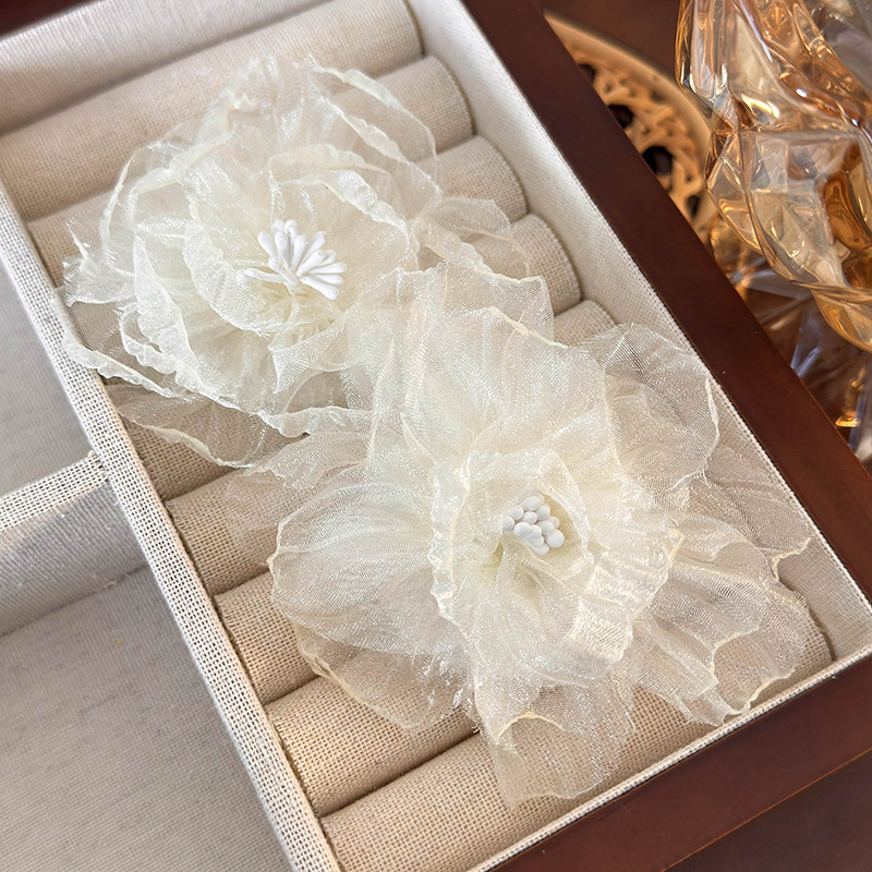 메쉬 플라워 이어링